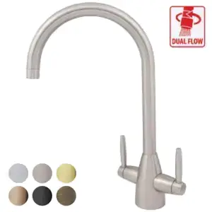 Brushed kitchen mixer tap